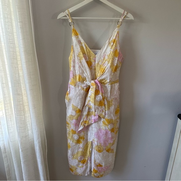 REISS Kay Tie Front Printed Dress - Picture 2 of 11